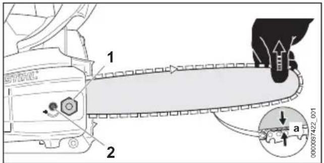STIHL MS 182 - Messa in tensione della catena della sega - 1