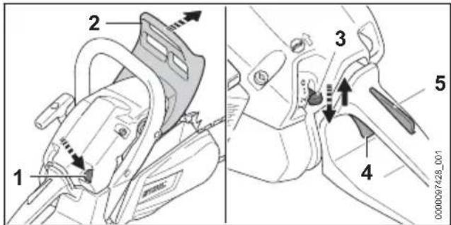 STIHL MS 182 - Mise en route du moteur - 1