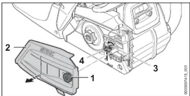 STIHL MS 182 - Montaggio della spranga di guida e della catena della sega - 1