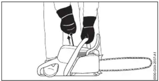 STIHL MS 182 - Mise en route du moteur - 3
