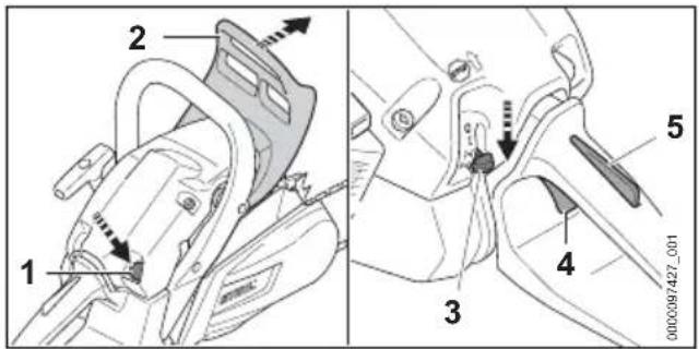 STIHL MS 162 - Motor op het starten voorbereiden - 1