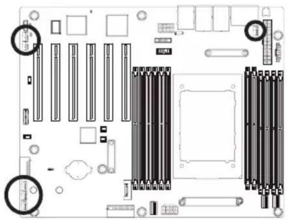 GIGABYTE ME03-CE0 - 4/5/6) CPU0\_FAN/SYS\_FAN1/SYS\_FAN2/SYS\_FAN3/SYS\_FAN4/SYS\_FAN5 (Fan Headers) - 1
