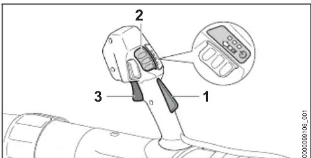 STIHL BGA 300.0 - Mise en marche du souffleur - 1