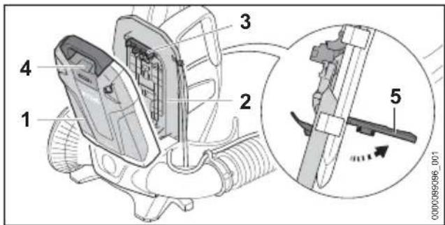 STIHL BGA 300.0 - Accu plaatsen - 2