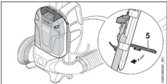 STIHL BGA 300.0 - Mise en place de la batterie - 3
