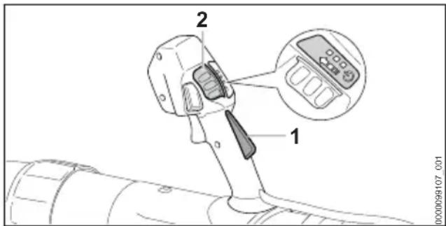 STIHL BGA 300.0 - Vermogenstrap instellen - 1