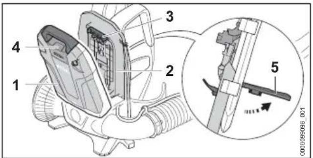 STIHL BGA 300.0 - Mise en place de la batterie - 2