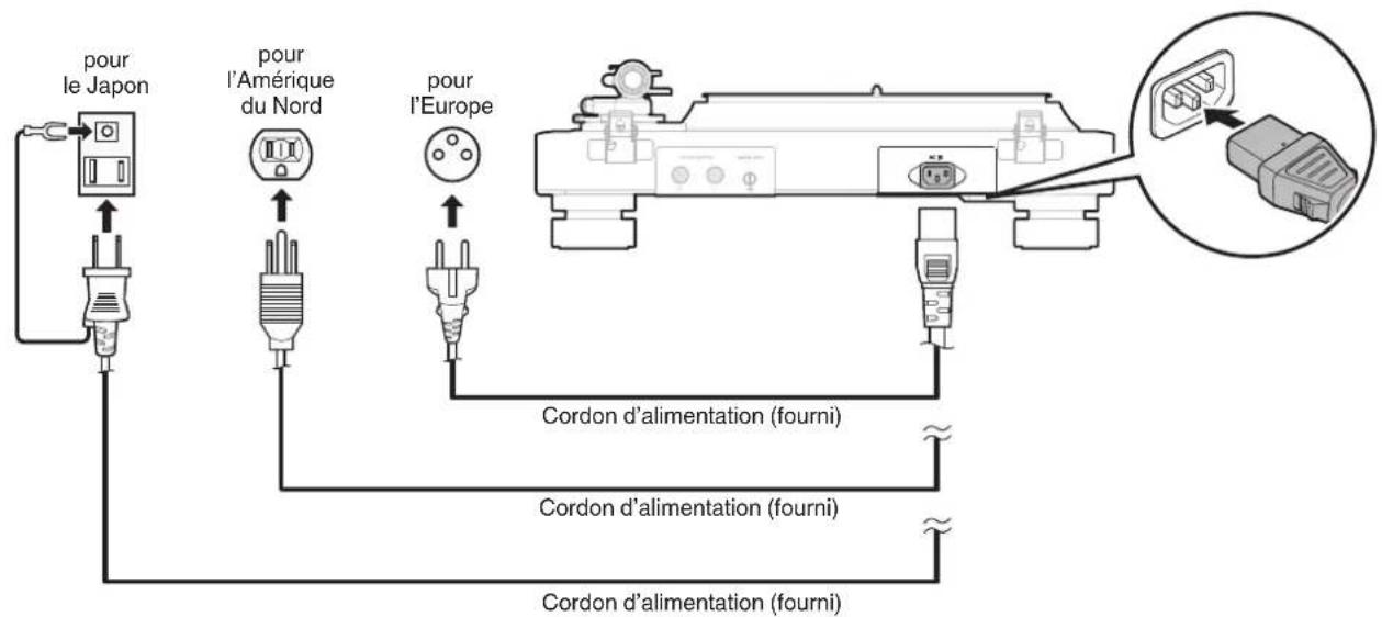 DENON DP-3000NE - Connexion du cordon d'alimentation - 1