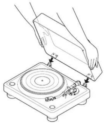 DENON DP-3000NE - Fixation du couvercle anti-poussiere - 1
