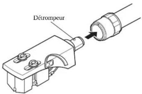 DENON DP-3000NE - Insérez la tête de lecture sur l'extrémité du bras de lecture. - 1