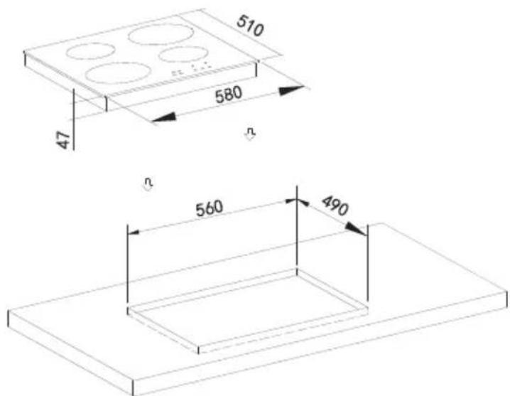 SIGNATURE STV4F - Assembly of ceramic hob : - 4
