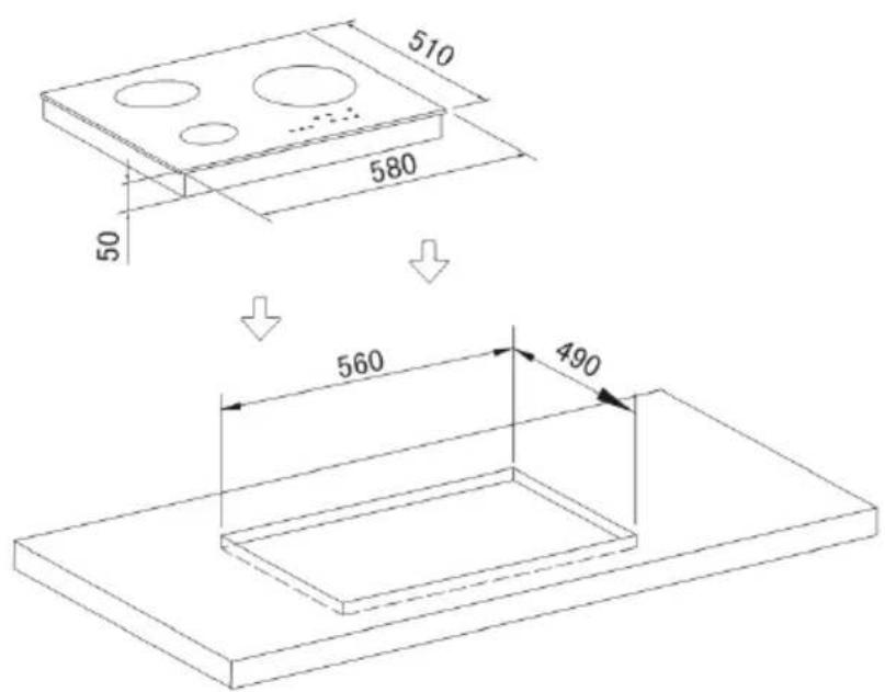 AYA ATV3F - Assembly of ceramic hob - 1