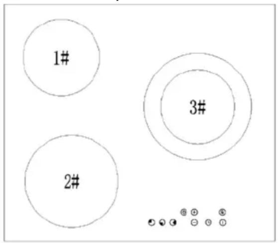 AYA ATV3F - zone ceramic hob schematic diagram - 1