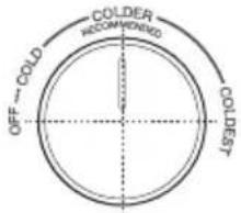 VEDETTE VFC301BRFW - Temperature setting of the Freezer Compartment The freezer temperature setting slider - 5