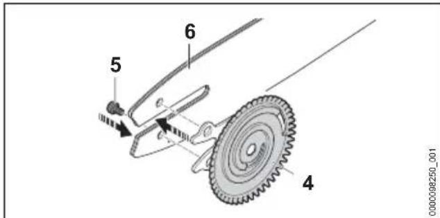 STIHL MS 212 - Führungsschiene und Sägekette anbauen (Kettenschnellspannung) - 3
