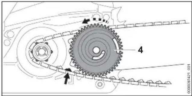 STIHL MS 212 - Montaggio della spranga di guida e della catena della sega (tendicatena rapido) - 5