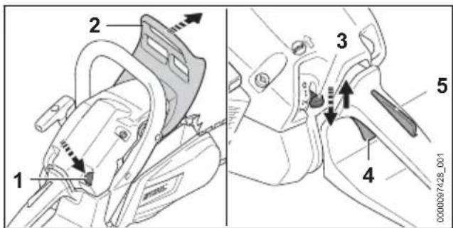 STIHL MS 212 - Mise en route du moteur - 1