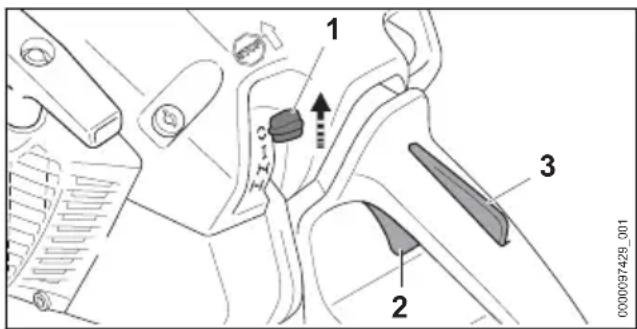 STIHL MS 212 - Arrêt du moteur - 1