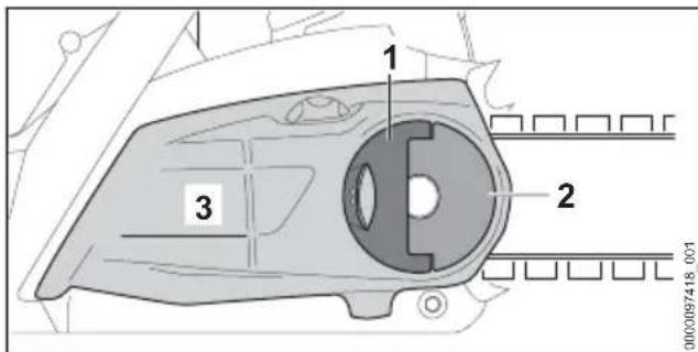 STIHL MS 212 - Montaggio della spranga di guida e della catena della sega (tendicatena rapido) - 1