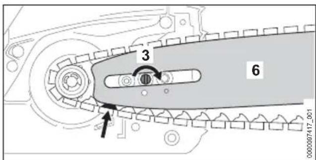 STIHL MS 212 - Montage du guide-chaine et de la chaine - 4