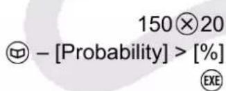 150⊗20 - [Probability] > [%] ①②③④⑤