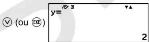 ☑ (ou EXE) y= √D 0 ▼▲ 2