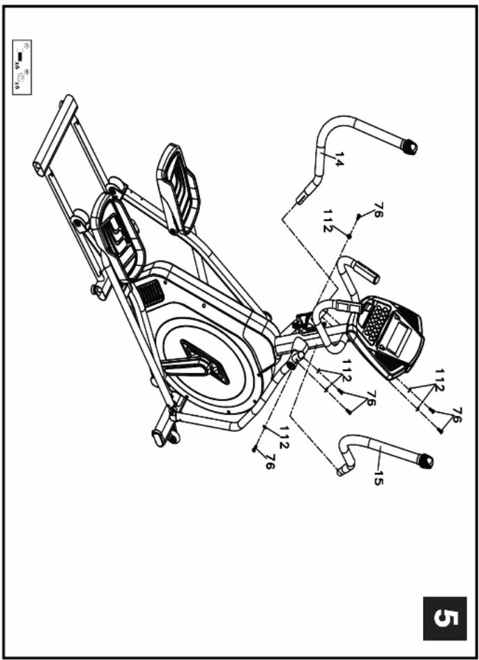 Technical diagram of a stationary exercise machine with labeled components and dimensional annotations