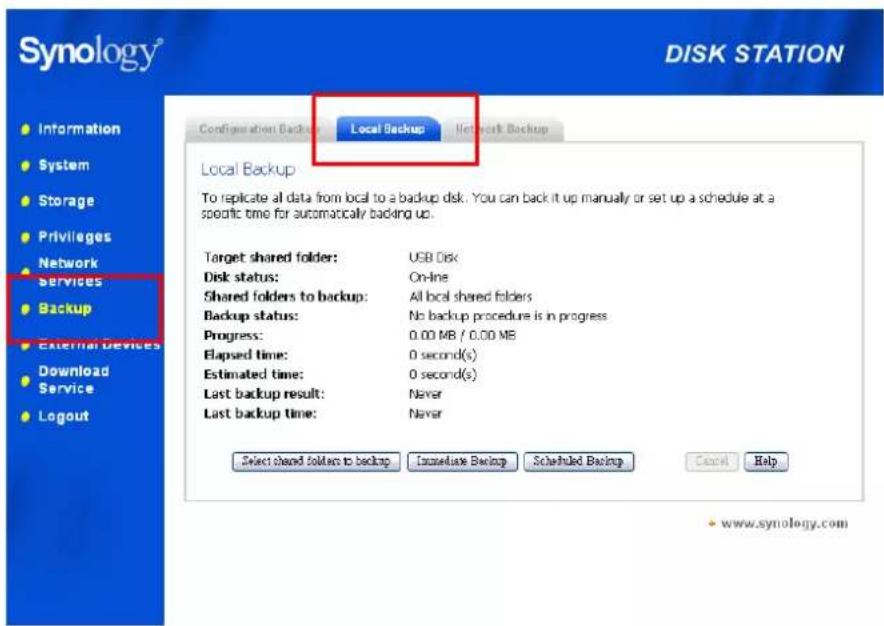 SYNOLOGY DiskStation DS-101j - Sauvegarde locale - 2