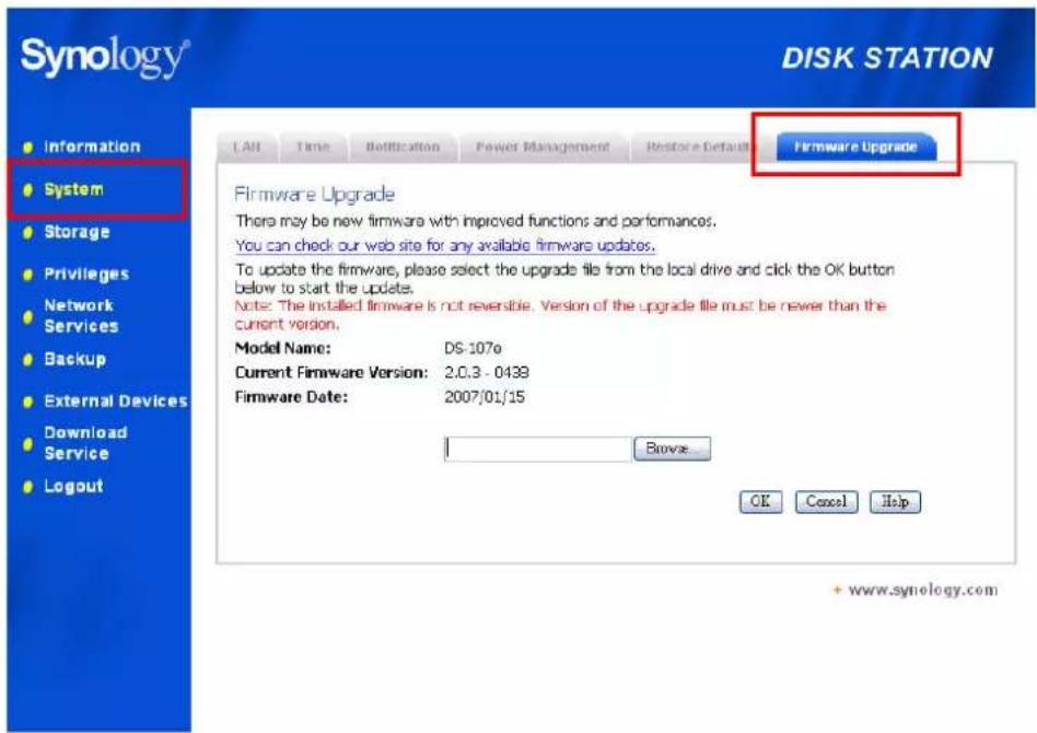 SYNOLOGY DiskStation DS-101j - Mise à jour du firmware - 1