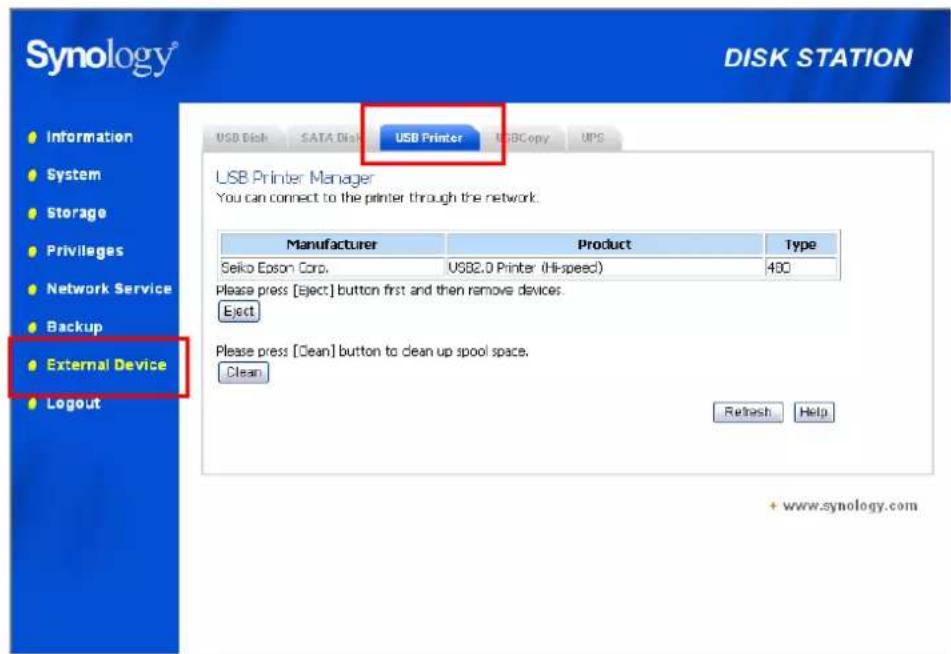 SYNOLOGY DiskStation DS-101j - Partage d'une imprimante USB - 1
