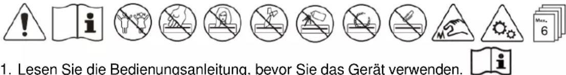 1. Lesen Sie die Bedienungsanleitung, bevor Sie das Gerät verwenden.