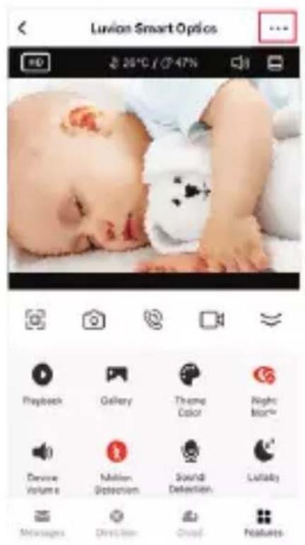Luviion Smart Options 26°C / 17:47N Playback Gallery Theme Color Night Mode Device Volume Motion Detection Sound Detection Latency Micrograms Directional Cloud Features