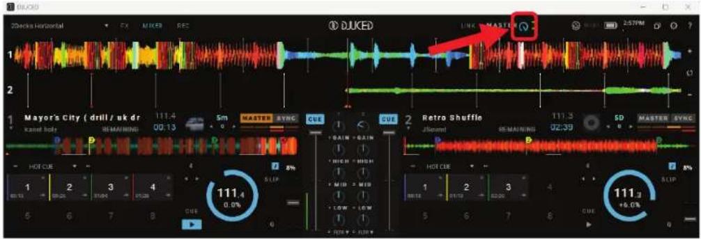 2DCED 2Checkis Horizontal FX MIXER REC DJUCED LINK MASTER 2STPM 1 2 Mayor's City ( drill / uk dr 111.4 00:13 5m MASTER SYNC CUE 1 CUE 2 Retro Shuffle 111.3 02:39 5D MASTER SYNC HOT CUE 1 2 3 4 111.4 0.0% SIMP 8% SIMP 1 2 3 4 111.3 +0.0% SIMP