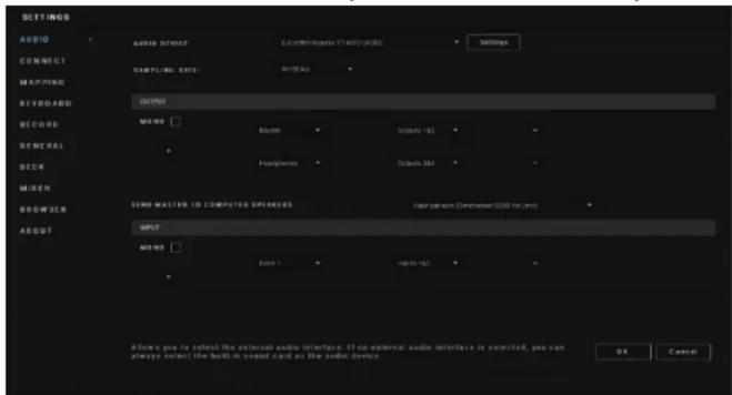 HERCULES DJControl Inpulse T7 - Definições de áudio: - 1