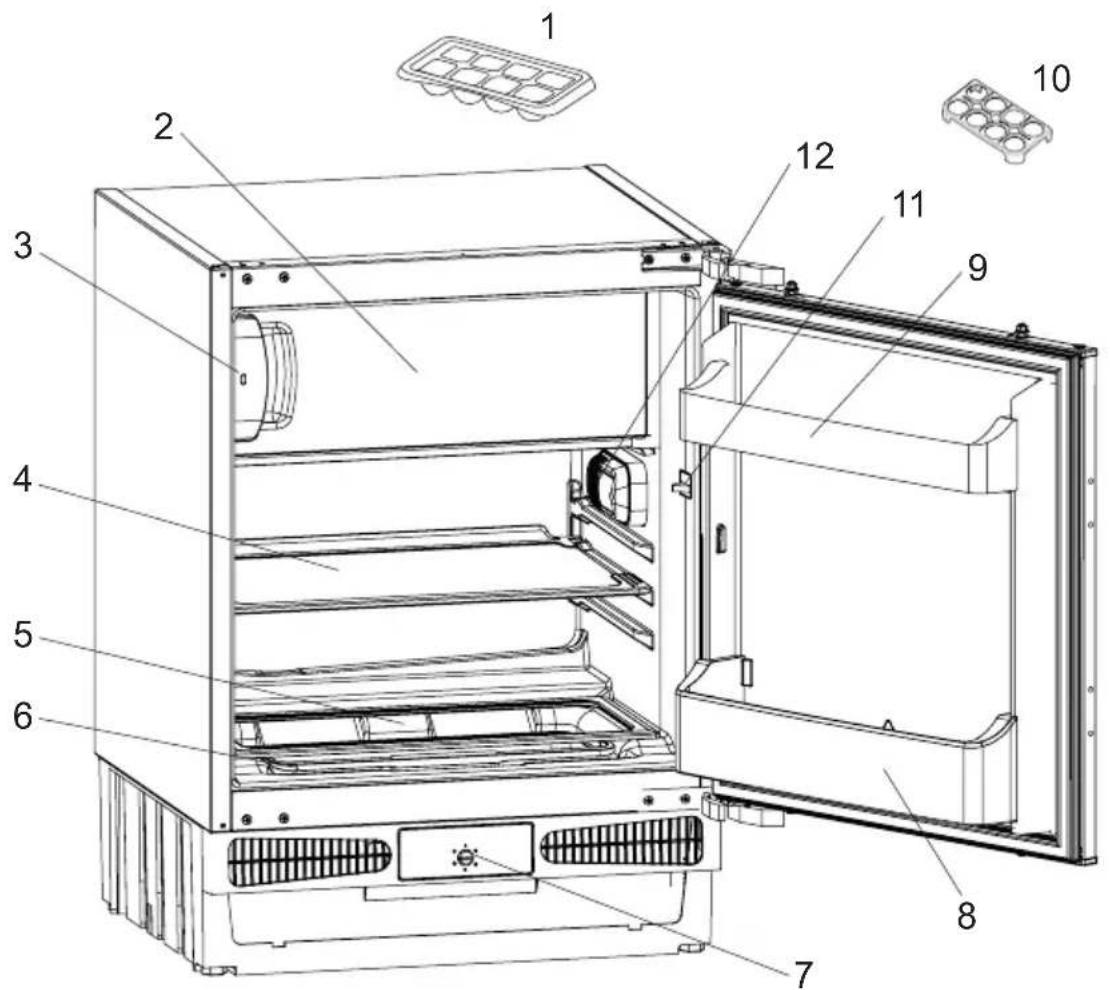 Glem Gas ART82 - THE PARTS OF THE APPLIANCE AND THE COMPARTMENTS - 1