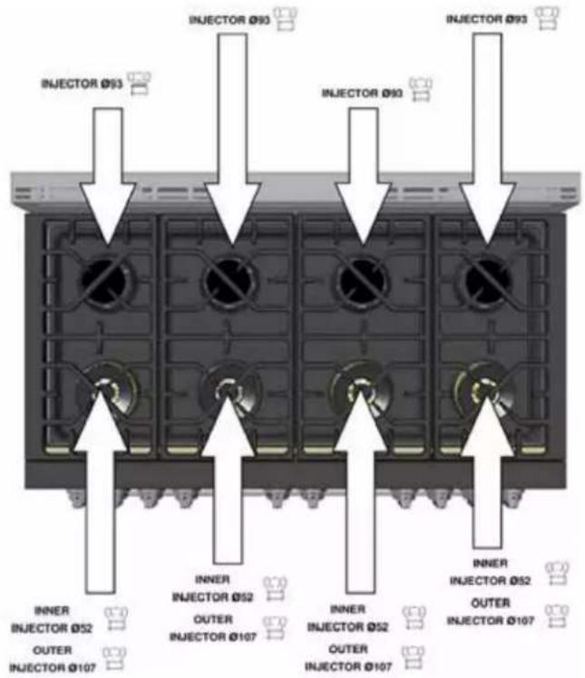 Glem Gas FR304GN - 30"Range-Oven - 4
