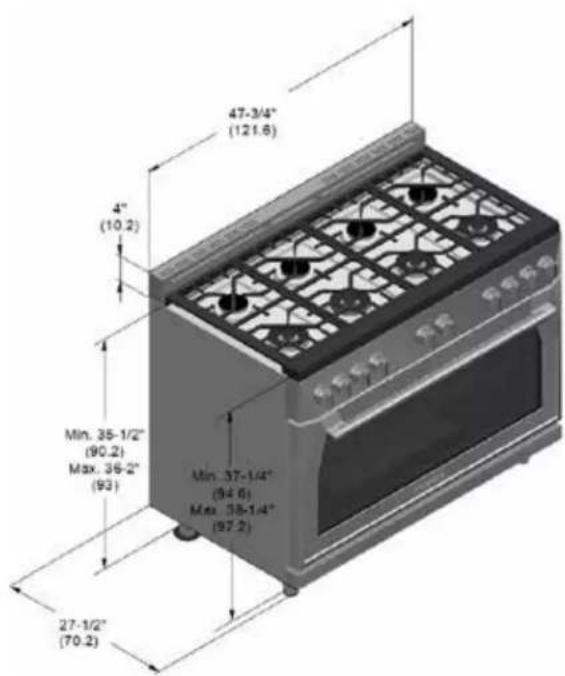 Glem Gas FR304GN - Dimensions Produit - 3