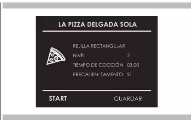 Glem Gas FOSP30S - Selecciónar una receta“CLASSICPIZZA”ya configurada: - 1