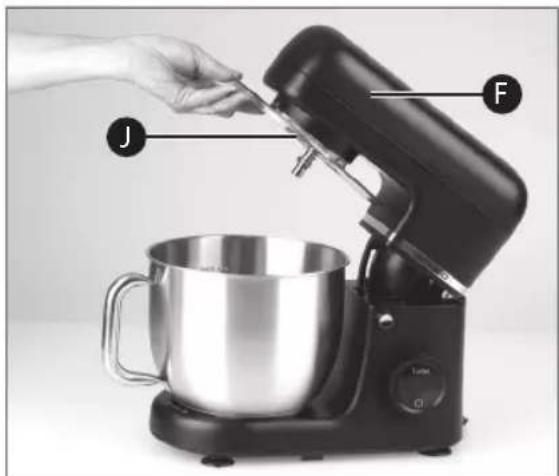Ambiano GT-SF-KMR-01 - Mise en place du couvercle anti-éclaboussures (J) : - 3