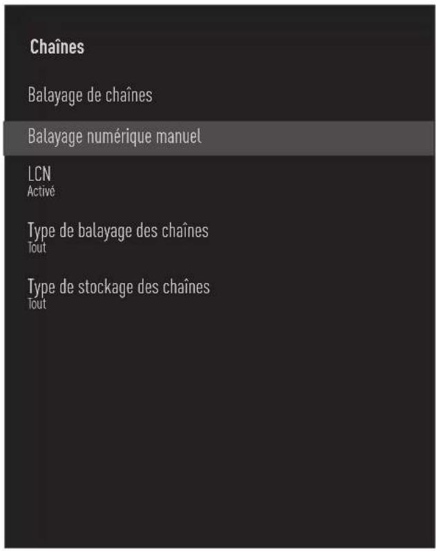 GRUNDIG 32GHH6500 - Recherche manuelle des stations de télévision numérique raccordées au câble - 1
