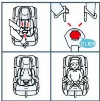 Kindercraft SAFETY FIX 2 i-Size - Réglage de la sangle avec l'appuie-tête - 1