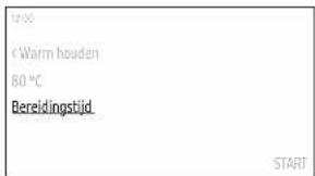 400 Warm houden 80 °C Bereidingstijd START