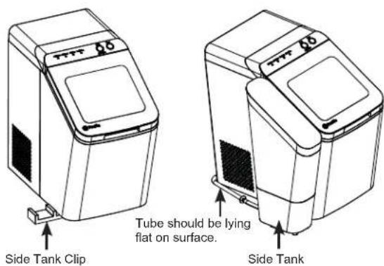 Side Tank Clip Tube should be lying flat on surface. Side Tank