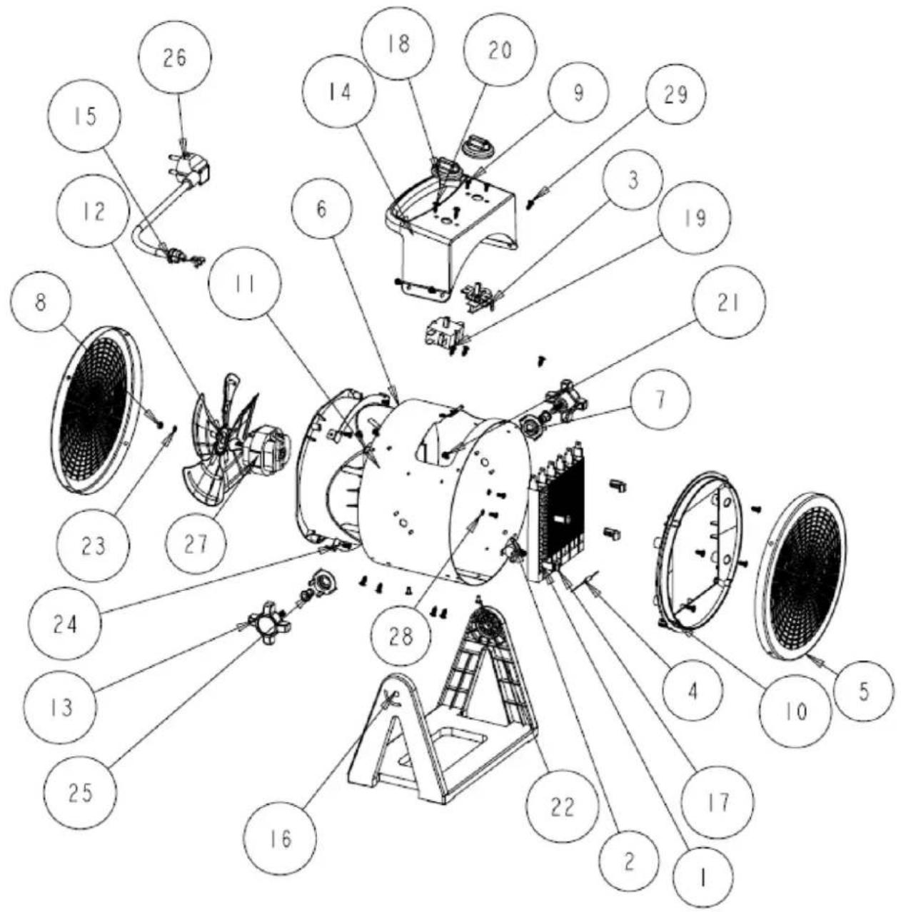 TROTEC TDX 10 - Nomenclature et liste des pièces de rechange TDX 19 Remarque - 1