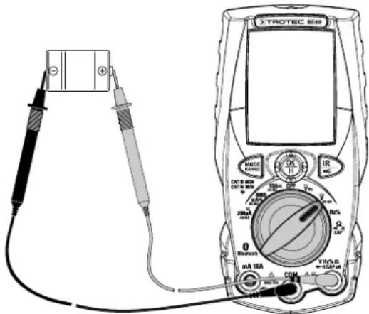 TROTEC BE60 - Mesure de tension continue - 1
