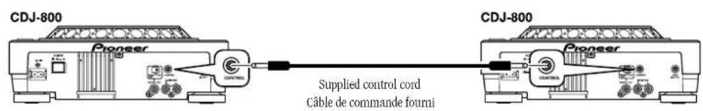 PIONEER PC-X10 - Branchement du cordon de commande permettant une lecture à relais - 1