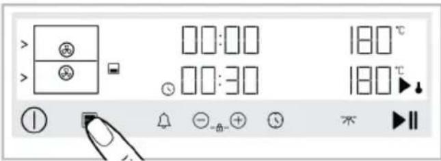00:00 180 °C 00:30 180 °C ① ② - - +