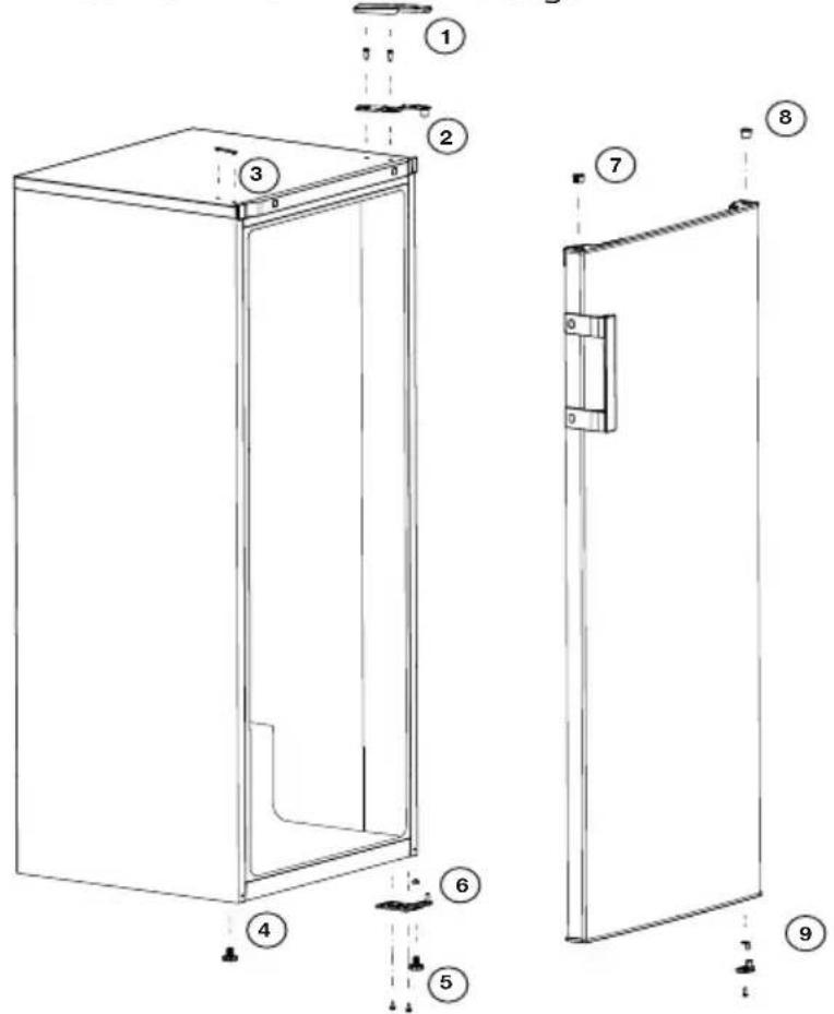 BEKO RSSE265K40WN - Omhengsling av dørene - 1