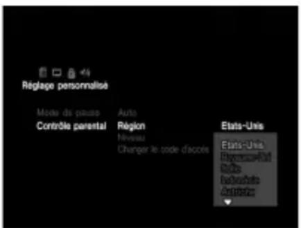 SONY SCPH-10171 - Sélectionnez "Région" à l'aide des touches directionnelles et appuyez sur la touche ×. - 1