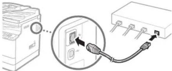 CANON imageRUNNER 2206iF - Schließen Sie das LAN-Kabel an. - 1